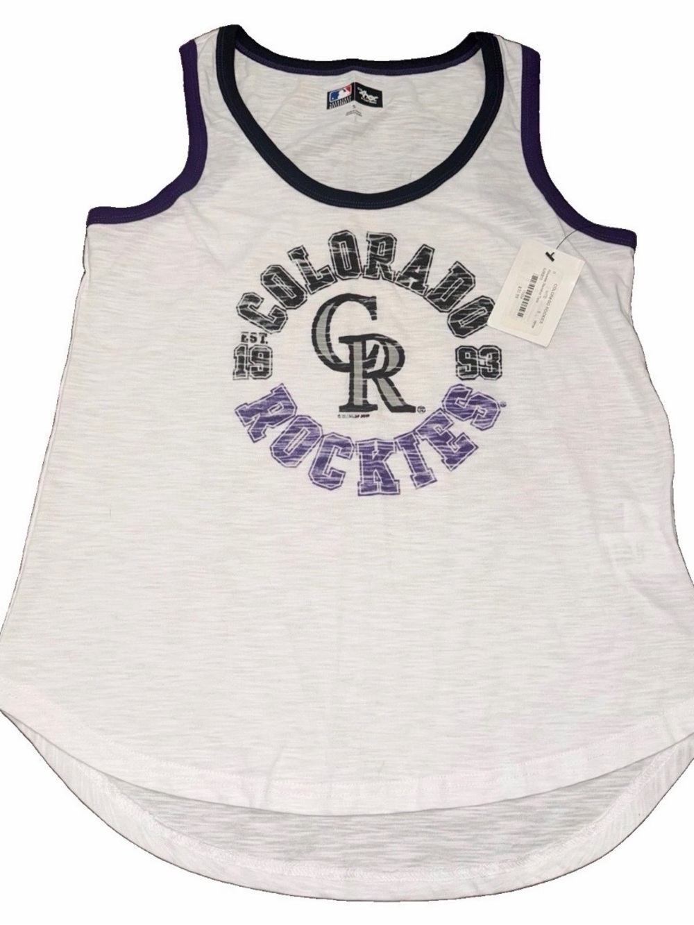 Colorado Rockies White Tank Top Women’s Small Baseball Fan Wear Game Day MLB
